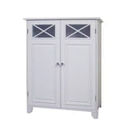 Dawson Two Doors Floor Cabinet White - Elegant Home Fashions: Traditional Style, Semi-Gloss Finish, Bath Organizer