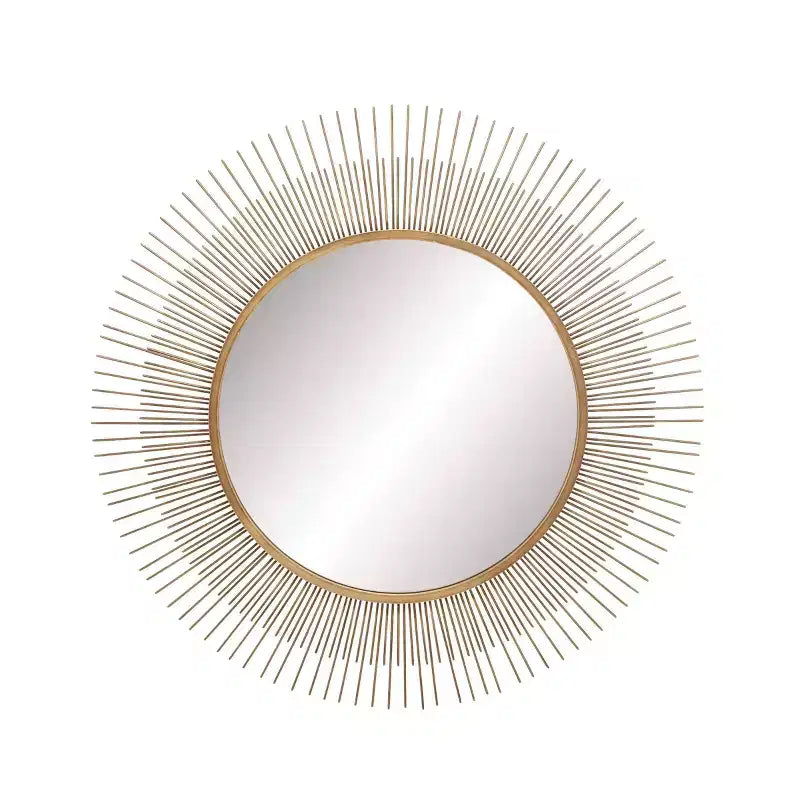 36" Metal Starburst Wall Mirror Gold - Olivia & May: Iron Frame, No Assembly, Modern Decor