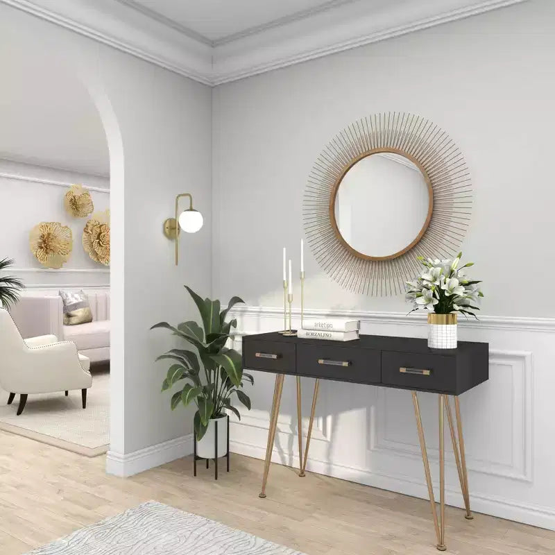 Specchio da parete a stella in metallo da 90 cm oro - Cornice in ferro, nessun assemblaggio, arredamento moderno