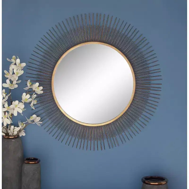 Specchio da parete a stella in metallo da 90 cm oro - Cornice in ferro, nessun assemblaggio, arredamento moderno