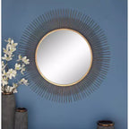 Specchio da parete a stella in metallo da 90 cm oro - Cornice in ferro, nessun assemblaggio, arredamento moderno