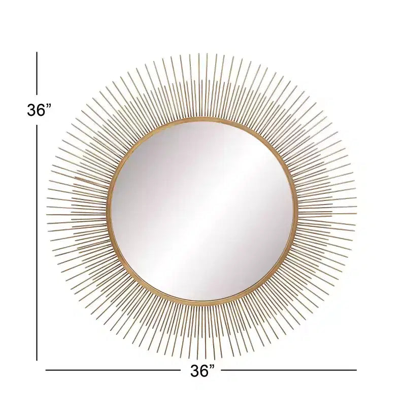 Specchio da parete a stella in metallo da 90 cm oro - Cornice in ferro, nessun assemblaggio, arredamento moderno