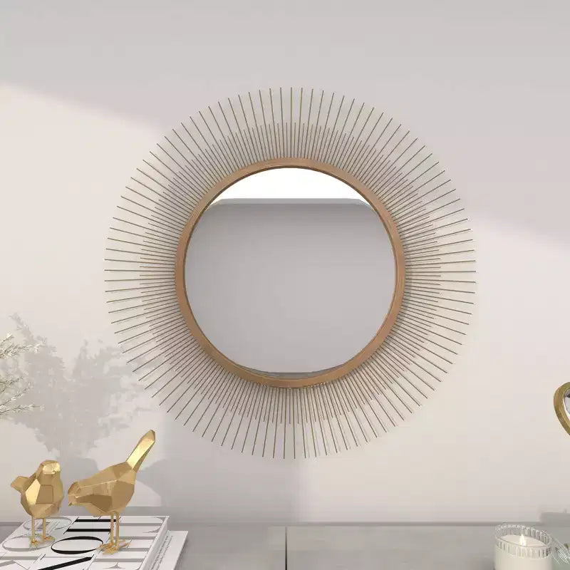 Specchio da parete a stella in metallo da 90 cm oro - Cornice in ferro, nessun assemblaggio, arredamento moderno