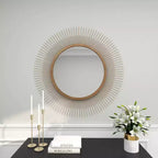 Specchio da parete a stella in metallo da 90 cm oro - Cornice in ferro, nessun assemblaggio, arredamento moderno