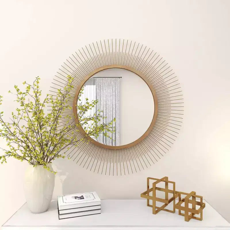 Specchio da parete a stella in metallo da 90 cm oro - Cornice in ferro, nessun assemblaggio, arredamento moderno