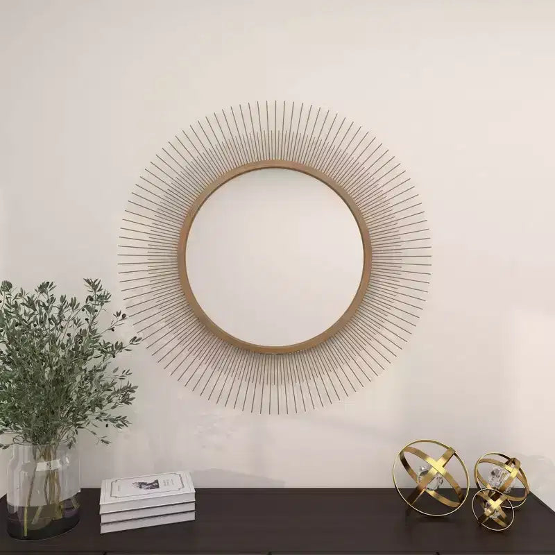 Specchio da parete a stella in metallo da 90 cm oro - Cornice in ferro, nessun assemblaggio, arredamento moderno