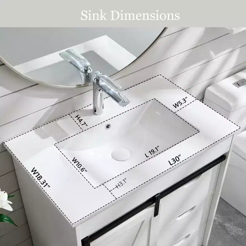 Mobile bagno con lavabo, mobiletto lavabo da bagno in stile rustico largo 76 cm con ante scorrevoli a persiana e cassetti e ripiani regolabili