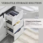 Mobile bagno con lavabo, mobiletto lavabo da bagno in stile rustico largo 76 cm con ante scorrevoli a persiana e cassetti e ripiani regolabili