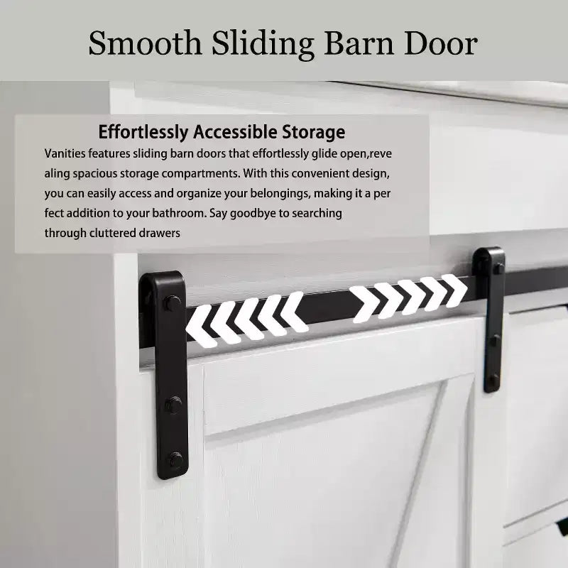 Mobile bagno con lavabo, mobiletto lavabo da bagno in stile rustico largo 76 cm con ante scorrevoli a persiana e cassetti e ripiani regolabili