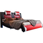 Letto con struttura a LED, letto a piattaforma rivestito in similpelle