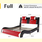 Letto con struttura a LED, letto a piattaforma rivestito in similpelle