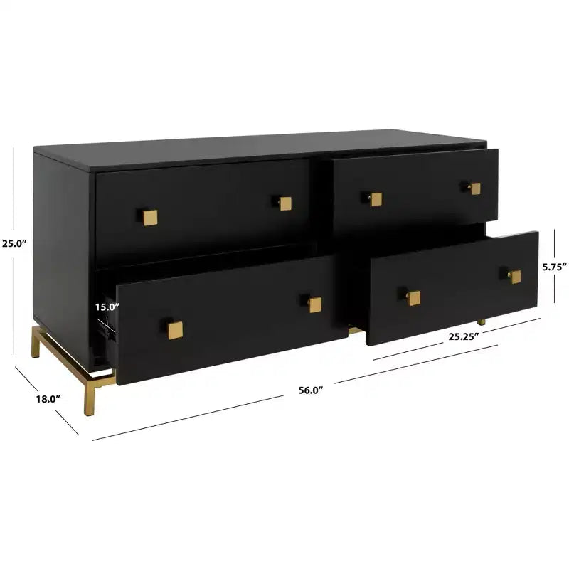 Cassettiera moderna a 4 cassetti - Bianco e oro