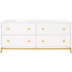 Cassettiera moderna a 4 cassetti - Bianco e oro