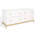Cassettiera moderna a 4 cassetti - Bianco e oro
