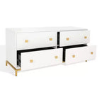 Cassettiera moderna a 4 cassetti - Bianco e oro
