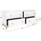 Cassettiera moderna a 4 cassetti - Bianco e oro