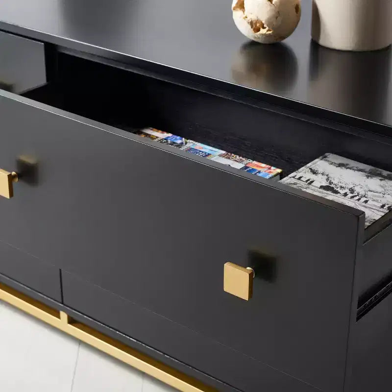 Cassettiera moderna a 4 cassetti - Bianco e oro