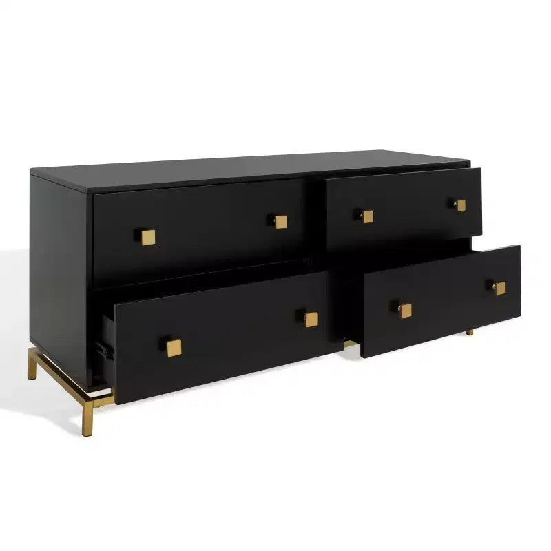 Cassettiera moderna a 4 cassetti - Bianco e oro