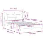 Struttura letto matrimoniale illuminata a LED in bianco/nero - Finitura in similpelle, doghe in compensato, cuscino testiera comfort