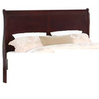 Letto Queen a slitta da 62" in legno massello per ragazzi con testiera/pediera, design a basso profilo sicuro per camerette, ciliegio