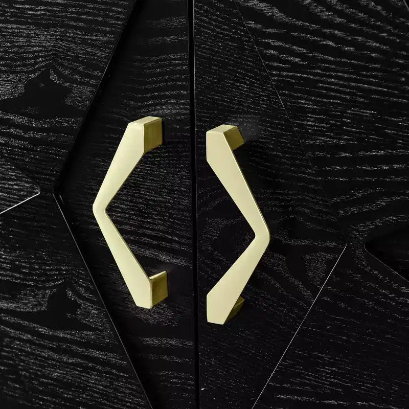 Credenza moderna con vani, mobile buffet scanalato con motivo geometrico e ripiani regolabili per ingresso/cucina/sala da pranzo