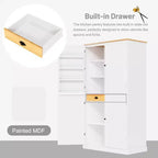 Mobile credenza alto moderno da 181 cm autoportante per sala da pranzo con ante e ripiani interni, 2 ripiani regolabili e 8 mensole sulle ante per cucina e soggiorno