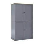 Mobile credenza alto moderno da 181 cm autoportante per sala da pranzo con ante e ripiani interni, 2 ripiani regolabili e 8 mensole sulle ante per cucina e soggiorno