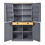 Mobile credenza alto moderno da 181 cm autoportante per sala da pranzo con ante e ripiani interni, 2 ripiani regolabili e 8 mensole sulle ante per cucina e soggiorno