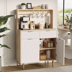 Madia a 2 ante con 2 cassetti, mobile contenitore in legno per sala da pranzo, cucina e soggiorno, mobiletto consolle da caffè