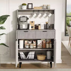 Madia a 2 ante con 2 cassetti, mobile contenitore in legno per sala da pranzo, cucina e soggiorno, mobiletto consolle da caffè
