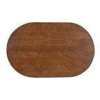 Tavolino da caffè ovale da 38" fatto a mano in legno di mango - Base a sfera e cono rotonda