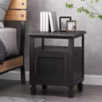 GDFStudio Lempster Rustic Acacia Wood and Cane Nightstand