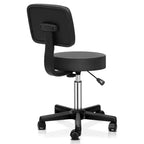 Sgabello con rotelle regolabile con sollevamento idraulico, per massaggi, spa, salone di bellezza, con schienale