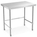 Stainless Steel Table, Kitchen Restaurant Stainless Steel Prep Work Metal Table Countertop with Open Base