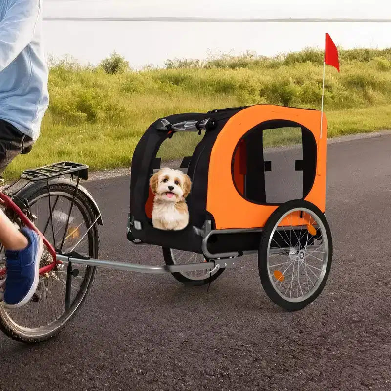 Rimorchio per bici per cani, passeggino da jogging - Convertibile per cani di taglia media/grande, capacità 40 kg, impermeabile, attacco universale per bici da 20-29 pollici