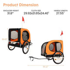 Rimorchio per bici per cani, passeggino da jogging - Convertibile per cani di taglia media/grande, capacità 40 kg, impermeabile, attacco universale per bici da 20-29 pollici