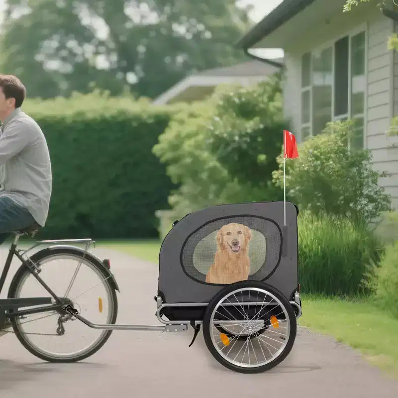 Rimorchio per bici per cani, passeggino da jogging - Convertibile per cani di taglia media/grande, capacità 40 kg, impermeabile, attacco universale per bici da 20-29 pollici