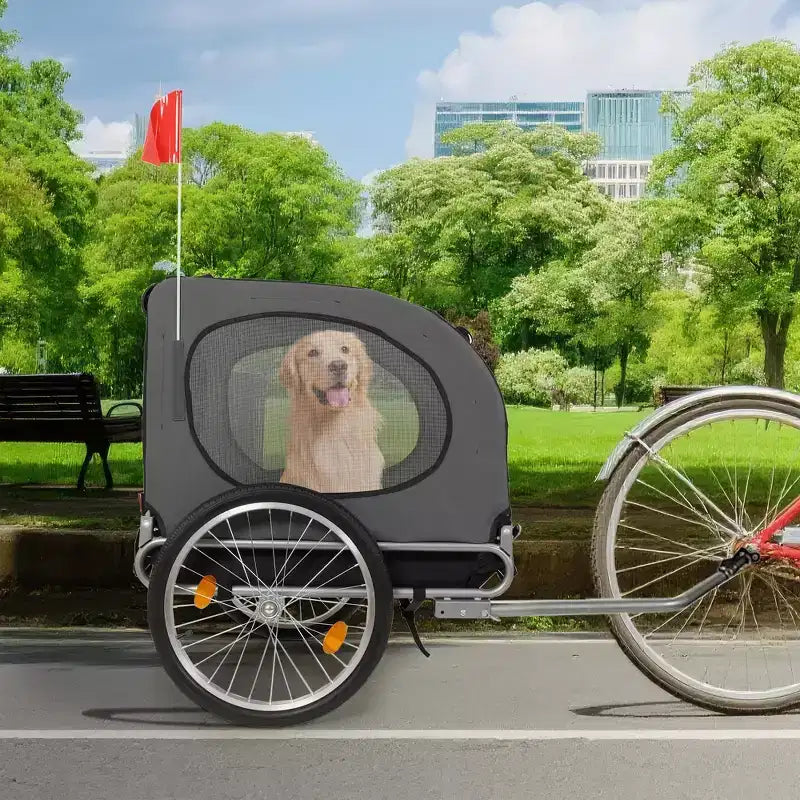 Rimorchio per bici per cani, passeggino da jogging - Convertibile per cani di taglia media/grande, capacità 40 kg, impermeabile, attacco universale per bici da 20-29 pollici