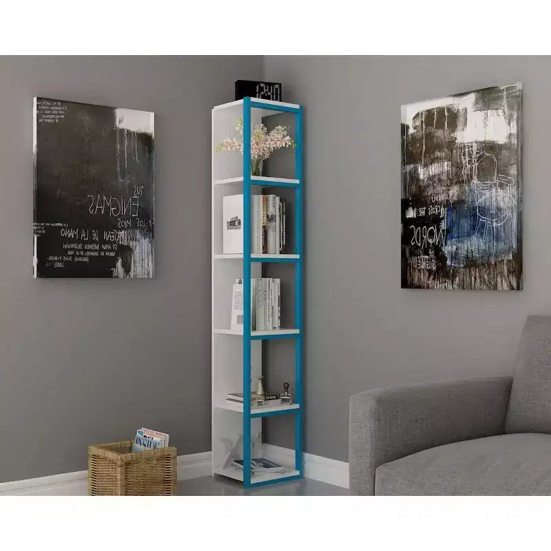 Libreria con Struttura in Metallo e 5 Ripiani, Alta 180 cm