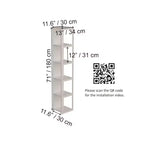 Libreria con Struttura in Metallo e 5 Ripiani, Alta 180 cm