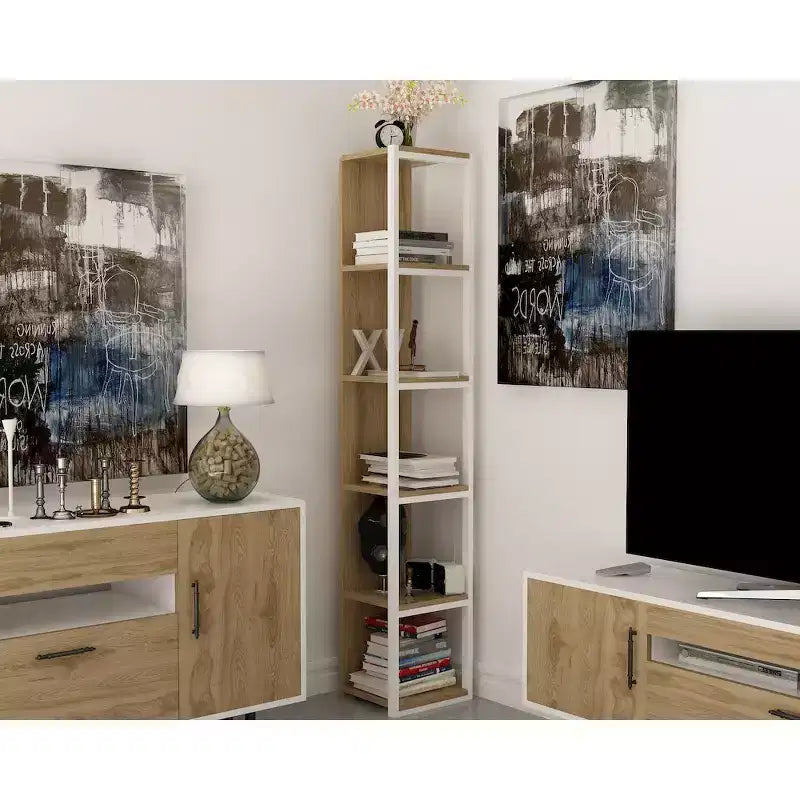 Libreria con Struttura in Metallo e 5 Ripiani, Alta 180 cm