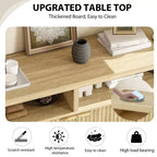 Madia/credenza scanalata da 65,8 pollici con 4 ante, mobile contenitore per cucina, madia in legno per sala da pranzo, soggiorno, ingresso