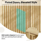 Madia/credenza scanalata da 65,8 pollici con 4 ante, mobile contenitore per cucina, madia in legno per sala da pranzo, soggiorno, ingresso