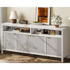 Madia/credenza scanalata da 65,8 pollici con 4 ante, mobile contenitore per cucina, madia in legno per sala da pranzo, soggiorno, ingresso