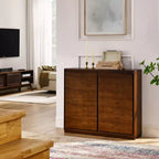 Credenza moderna a 2 ante effetto legno con fori per cavi