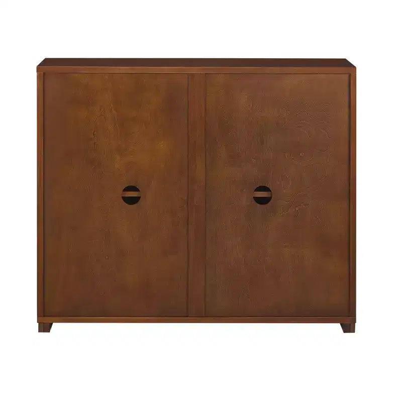 Credenza moderna a 2 ante effetto legno con fori per cavi