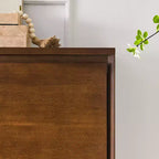 Credenza moderna a 2 ante effetto legno con fori per cavi