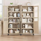 Mobile Contenitore Alto 160 cm con 2 Ante, Dispensa da Cucina, Armadietto da Bagno a 5 Ripiani Regolabili per Cucina, Sala da Pranzo, Bagno