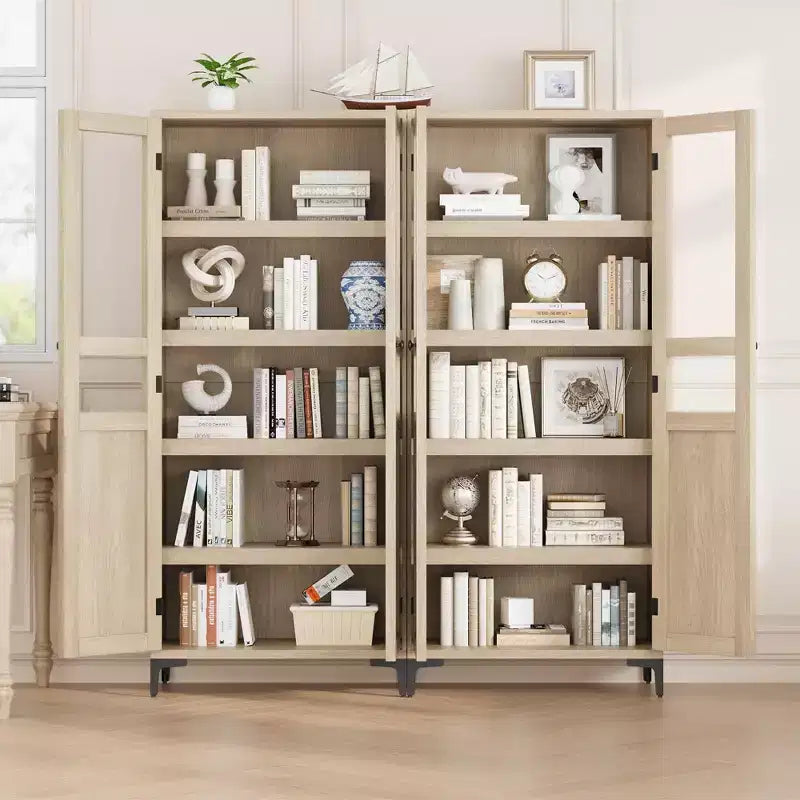 Mobile Contenitore Alto 160 cm con 2 Ante, Dispensa da Cucina, Armadietto da Bagno a 5 Ripiani Regolabili per Cucina, Sala da Pranzo, Bagno