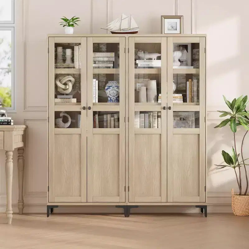 Mobile Contenitore Alto 160 cm con 2 Ante, Dispensa da Cucina, Armadietto da Bagno a 5 Ripiani Regolabili per Cucina, Sala da Pranzo, Bagno